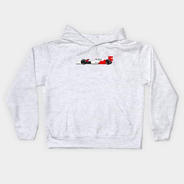 McLaren MP4/4 F1 Ayrton Senna Kids Hoodie by s.elaaboudi@gmail.com